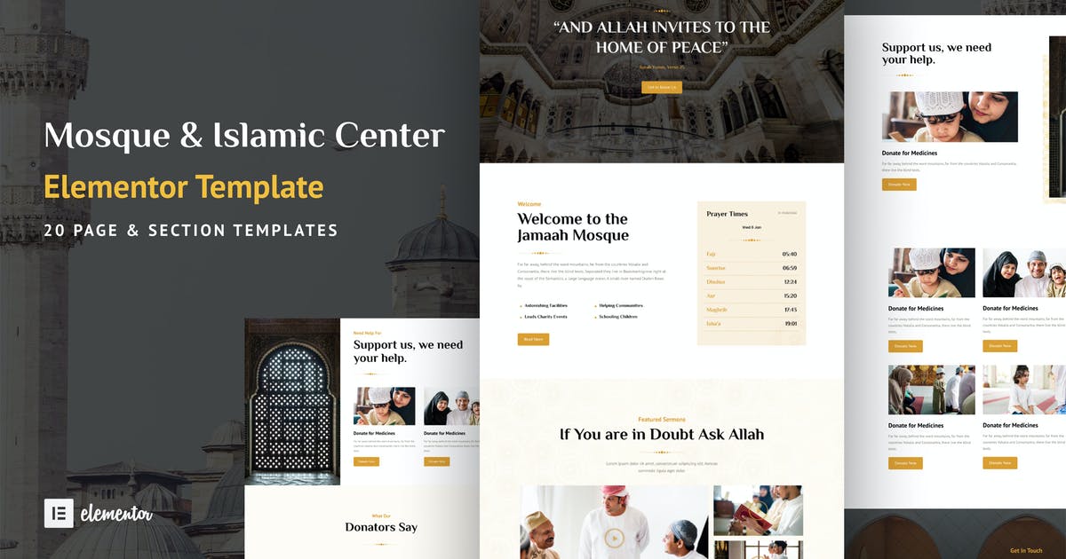 Jamaah – Mosque & Islamic Center Elementor Template Kit