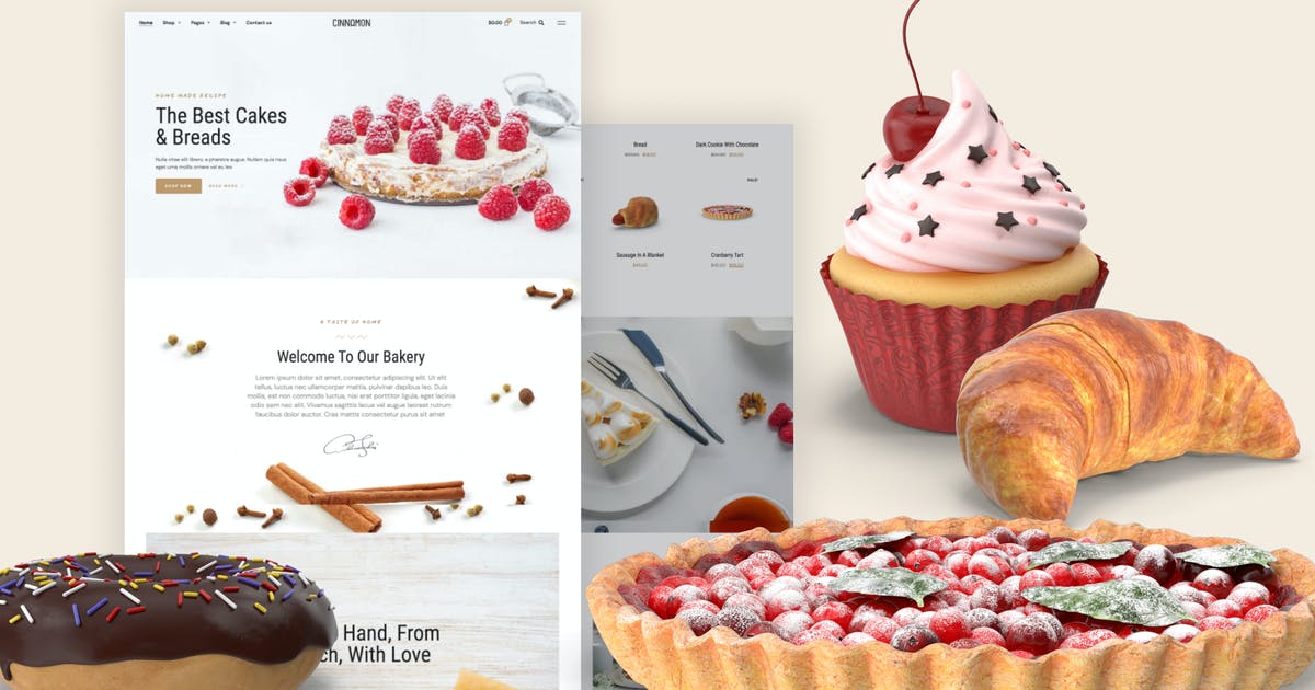 Cinnamon – Bakery & Pastry Shop Elementor Template Kit