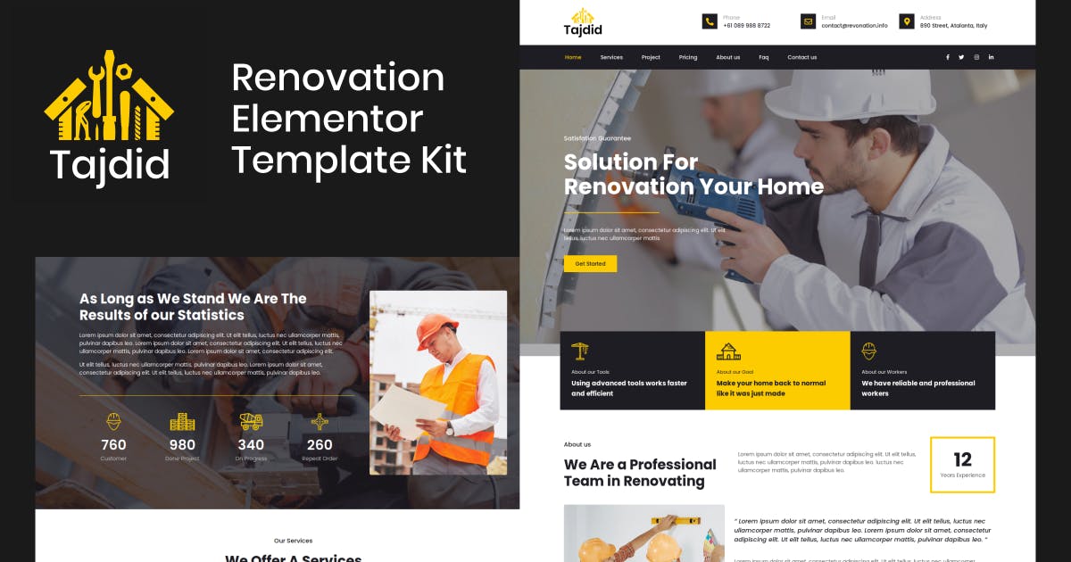 Tajdid – Renovation Elementor Template Kit