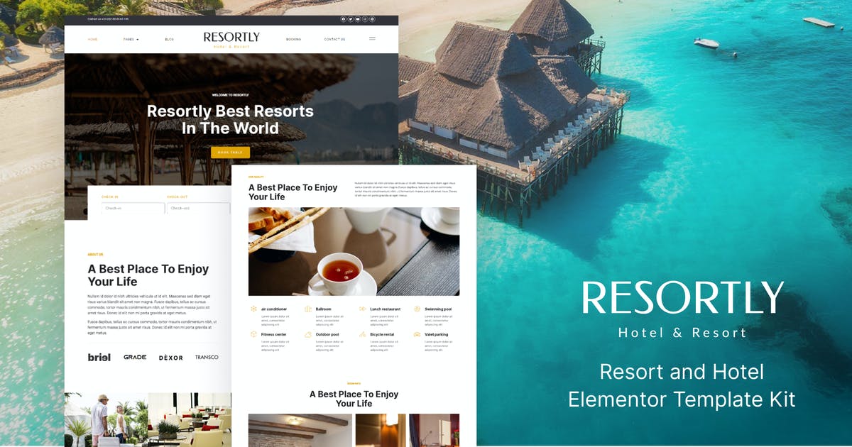 Resortly – Resort & Hotel Elementor Template Kit