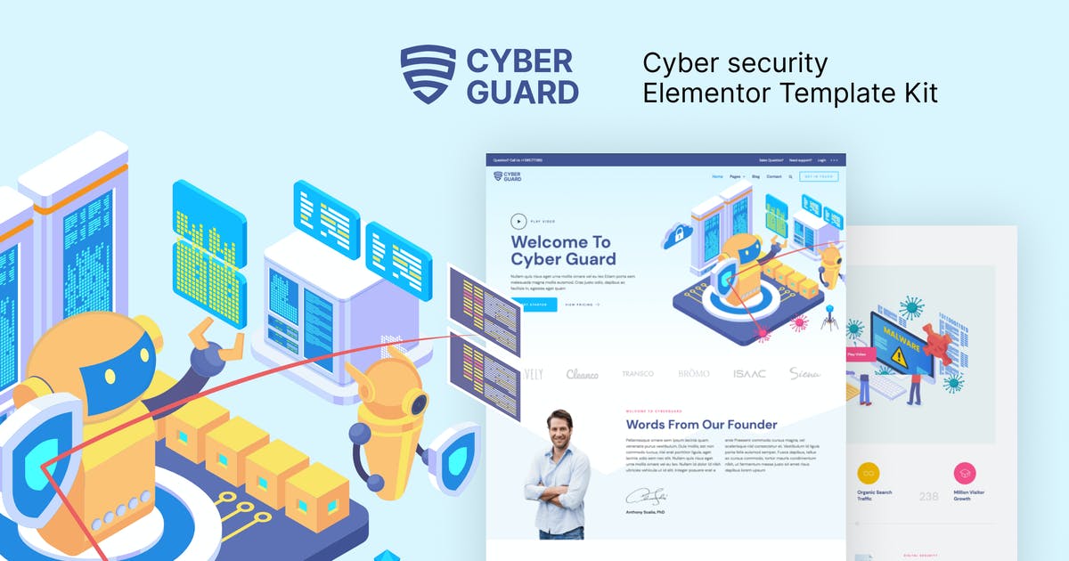 Cyberguard – Cyber Security Elementor Template Kit