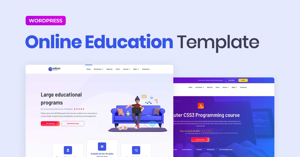 Edison – Online Education Elementor Template Kit