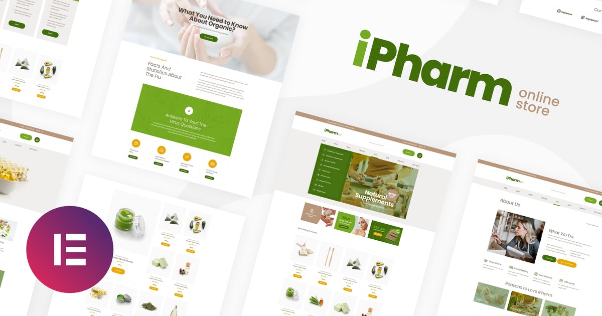 iPharm – Online Pharmacy Woocommerce Elementor Template Kit
