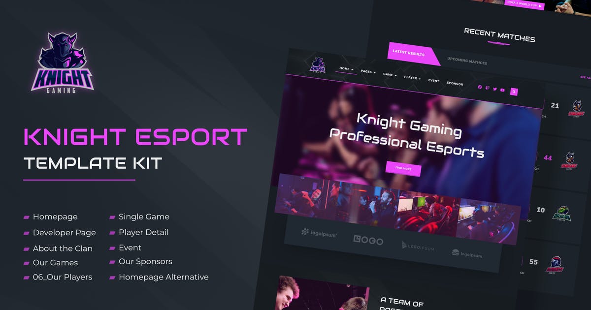 Knight | e-Sports Elementor Template Kit