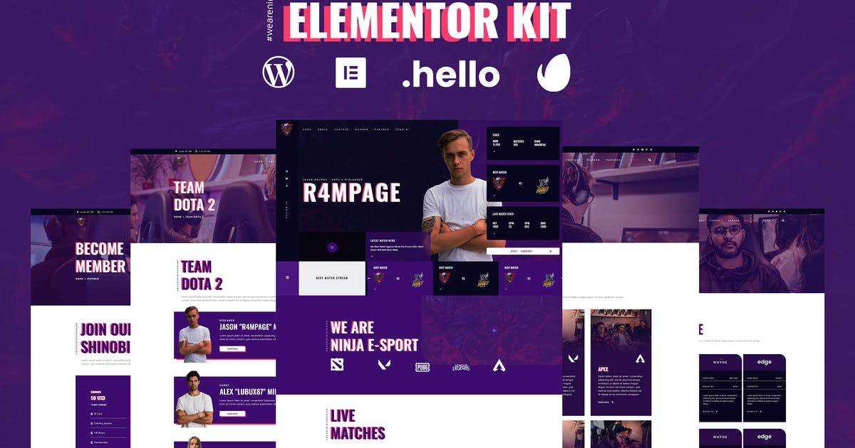 Ninja – Esports & Gaming Elementor Template Kit