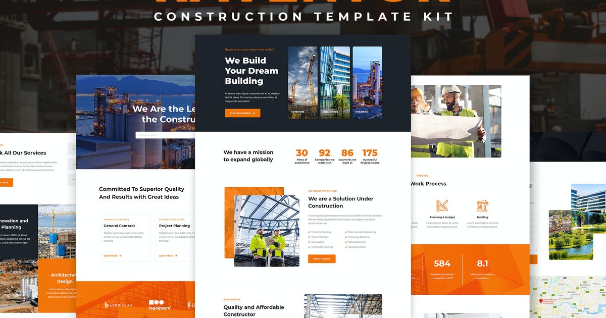 Raventor – Construction & Architecture Elementor Template Kit