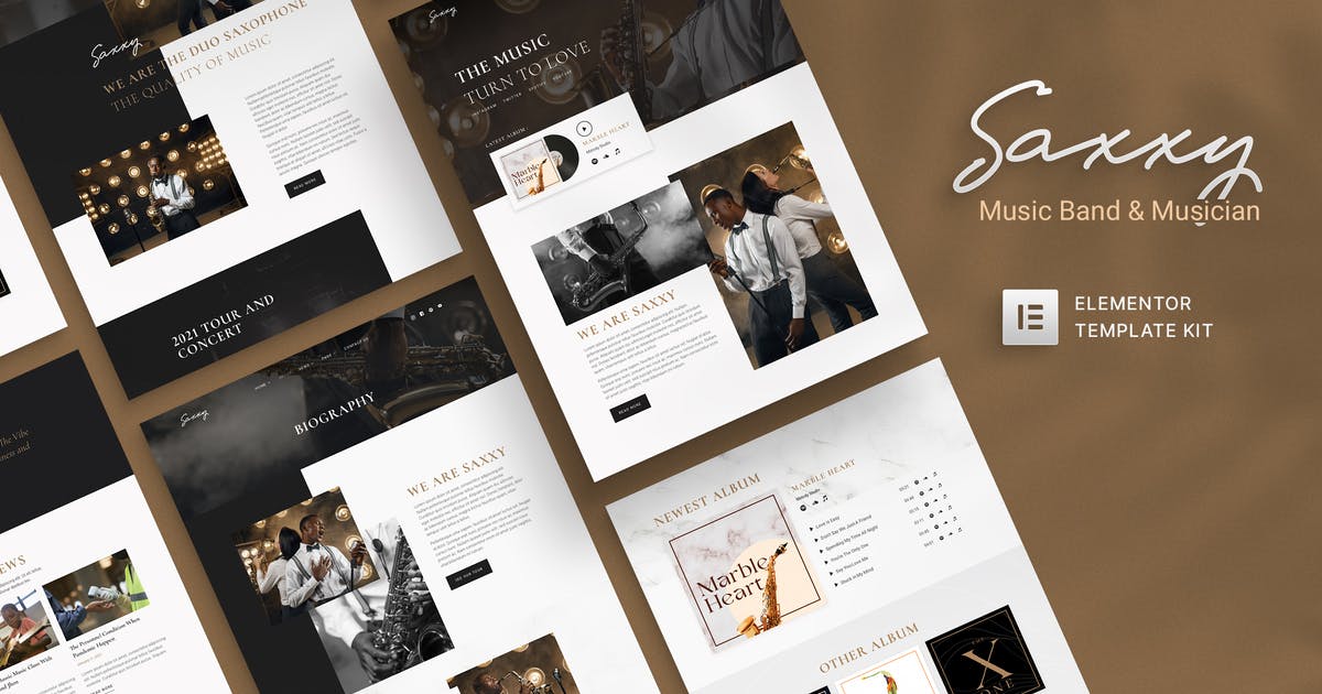 Saxxy – Music Band & Musician Elementor Template Kit