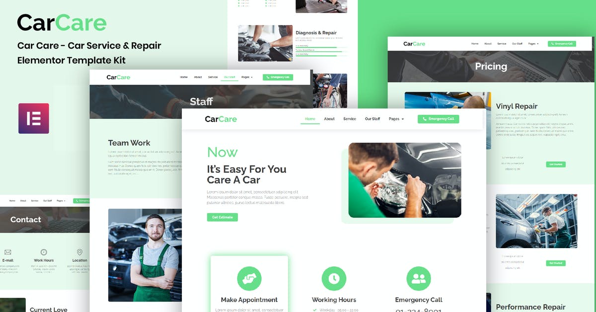 CarCare – Auto Service & Repair Elementor Template Kit