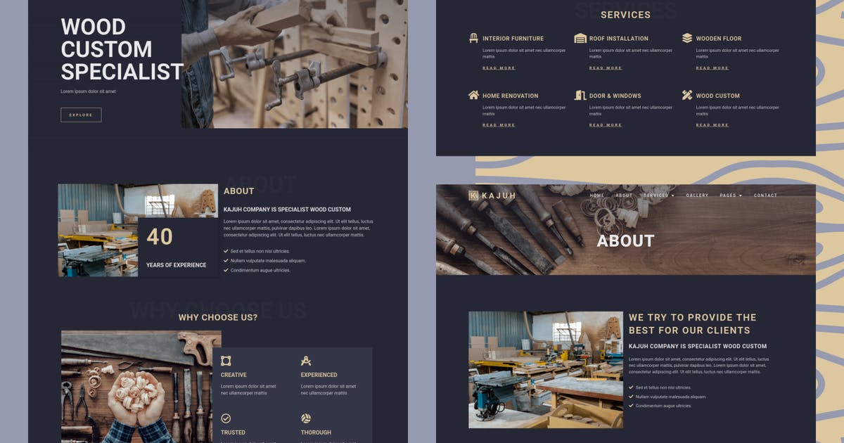 Kajuh – Carpenter Elementor Template kit