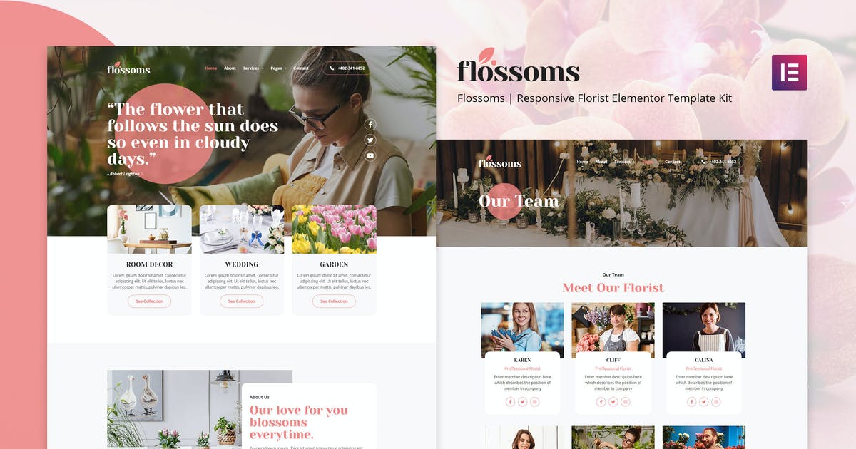 Flossom – Flower Shop Elementor Template Kit