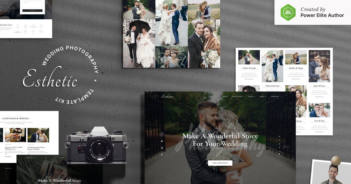 Esthetic – Wedding Photography Elementor Template Kit