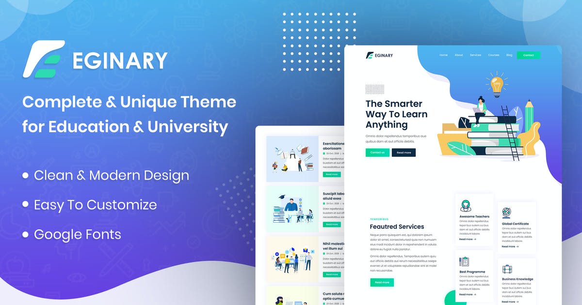 Eginary – Online Education Elementor Template Kit