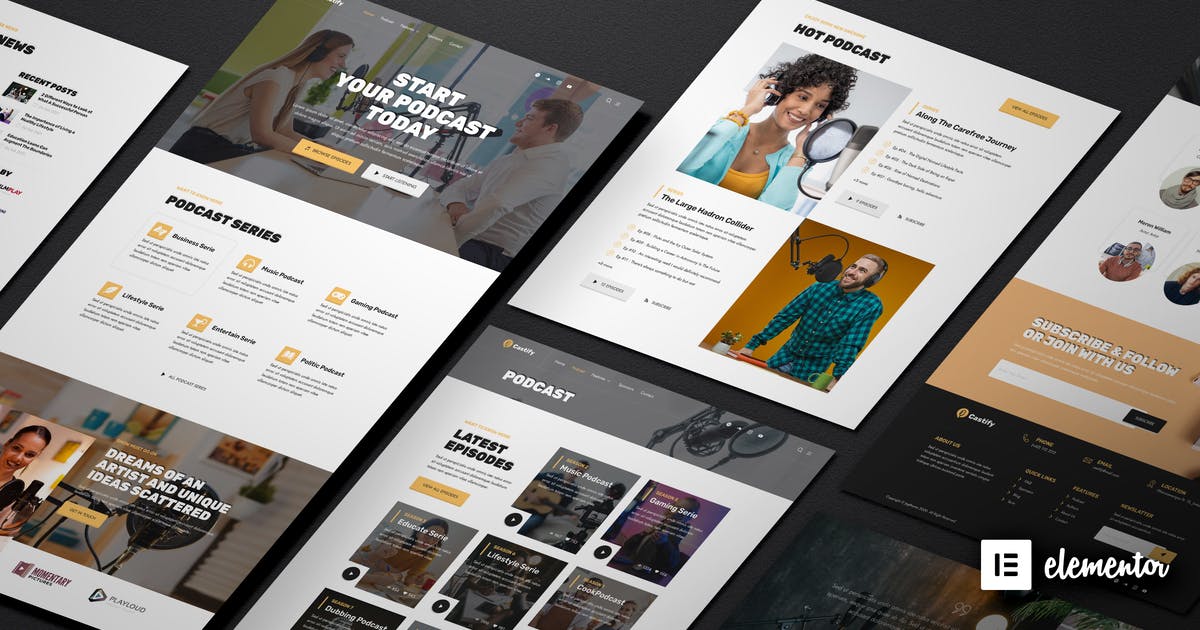 Castify – Audio Podcast Elementor Template Kit