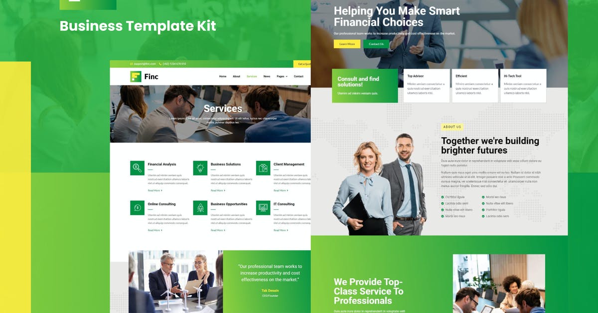 Finc – Business & Financial Elementor Template Kit