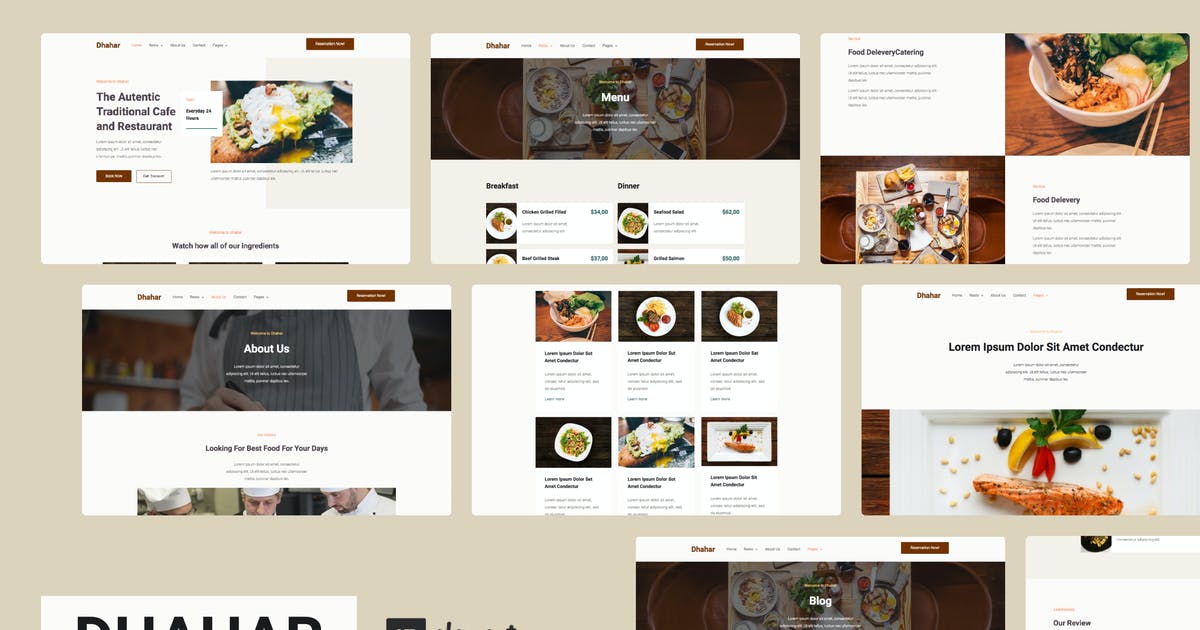 Dhahar – Restaurant Elementor Template Kit