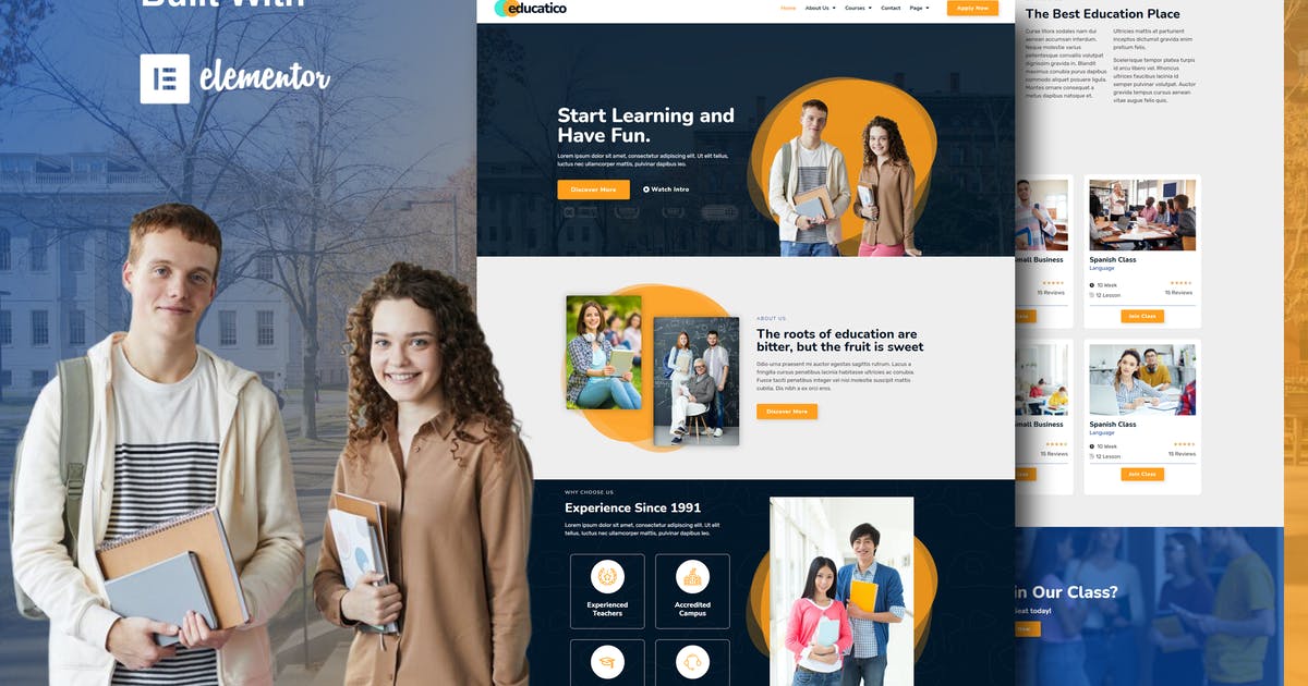 Educatico – Education School & Online Courses Elementor Template Kit