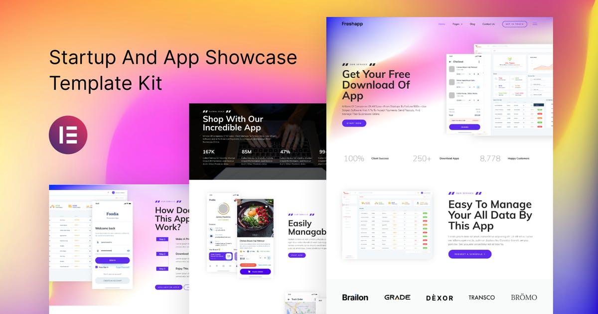 FreshApp – Startup & Showcase Elementor Template Kit