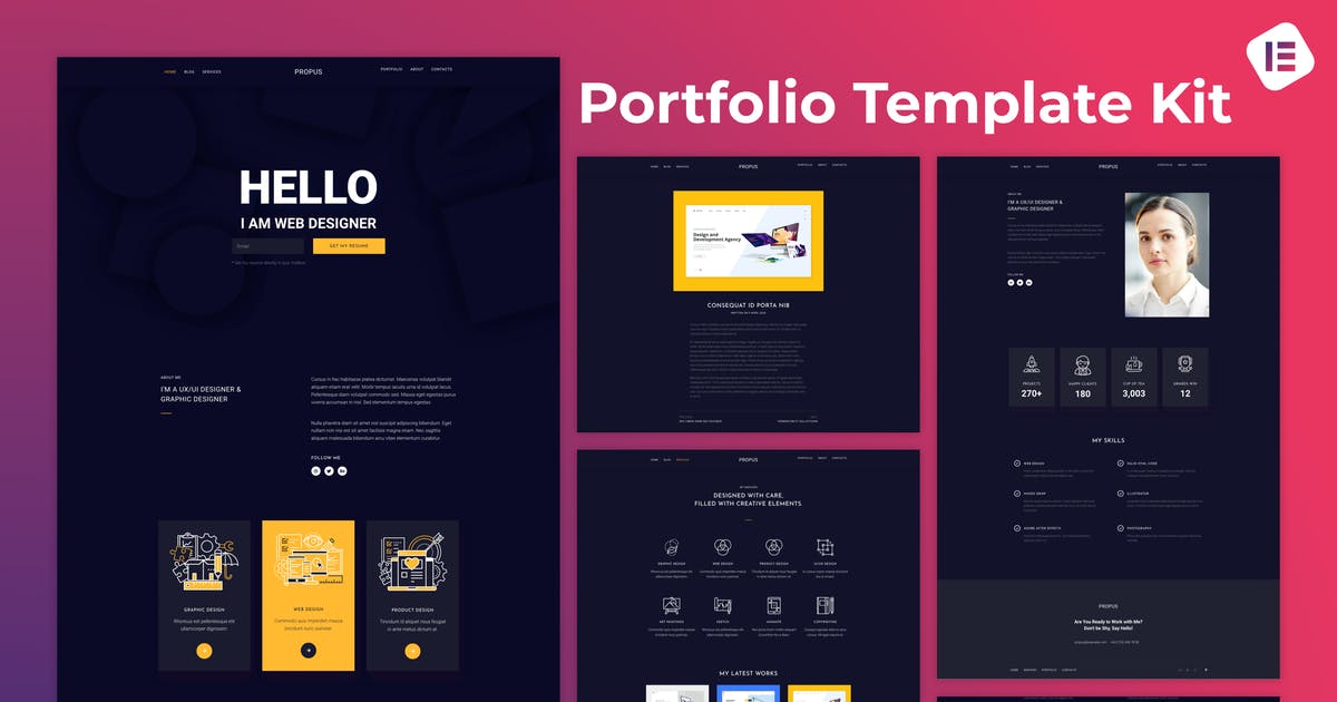 Propus — Web Designer Portfolio Elementor Template Kit