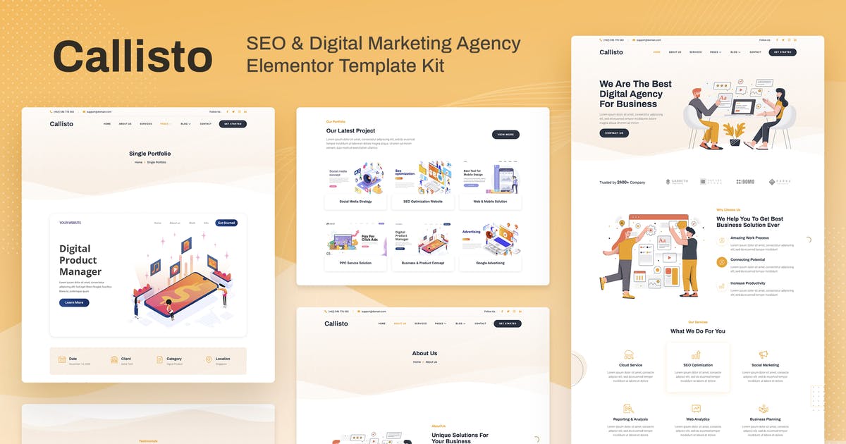 Callisto – SEO & Digital Marketing Agency Elementor Template Kit