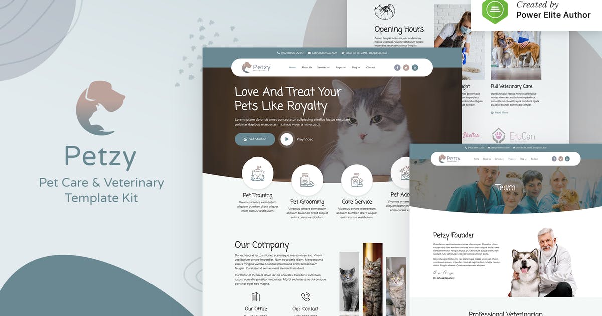 Petzy – Pet Care & Veterinary Elementor Template Kit