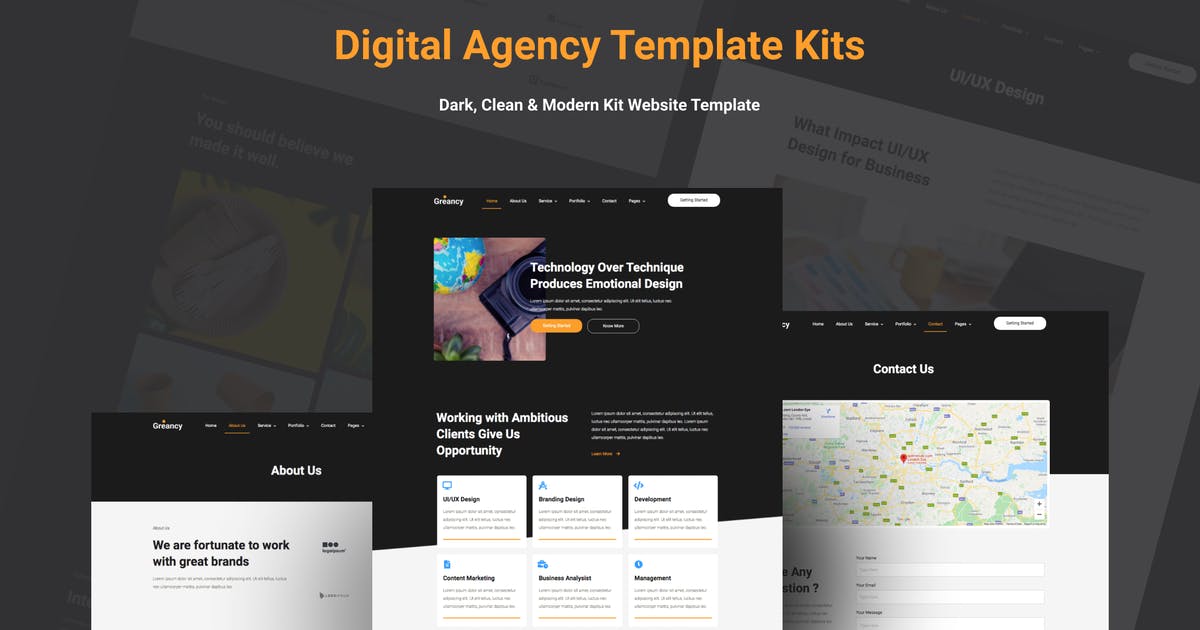 Greancy – Digital Business Agency Elementor Template Kit