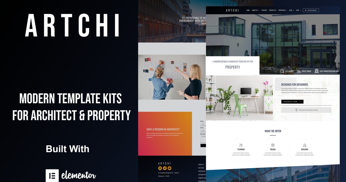 Artchi – Modern Architecture Elementor Template Kit