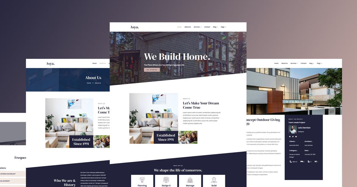 Asya – Modern Architecture Elementor Template Kit