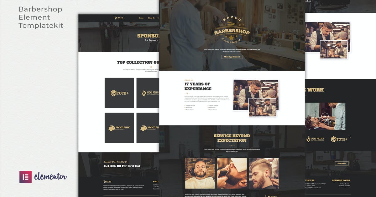 Bazso – Barbershop Elementor Template Kit