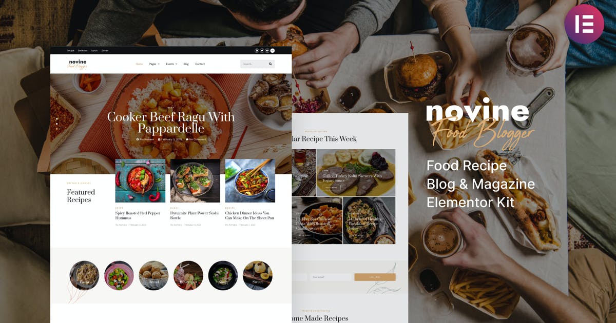 Novine – Food Recipe Blog & Magazine Template Kit