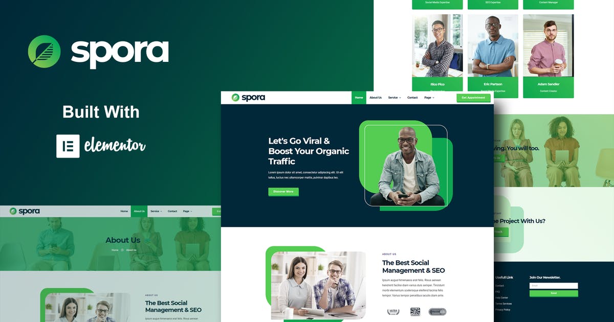 Spora – Digital Agency & Creative Elementor Template Kits