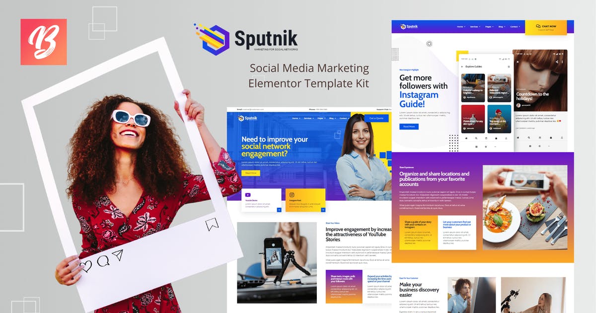 Sputnik – Social Media Marketing Elementor Template Kit