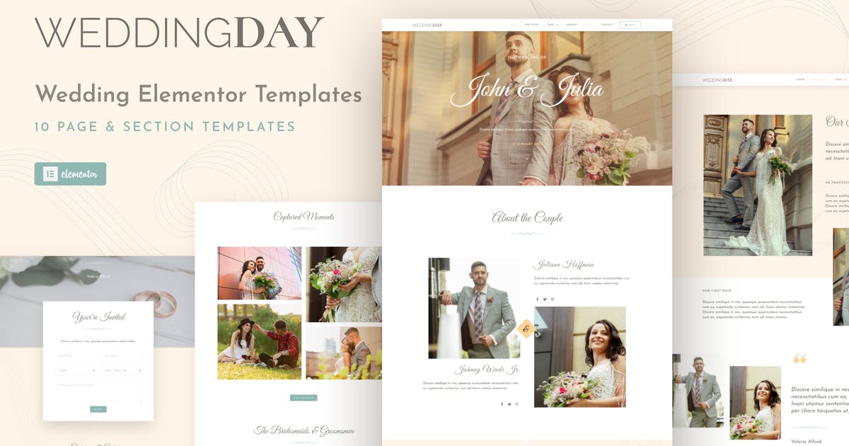 WeddingKit – Invite & Gallery Event Elementor Template Kit