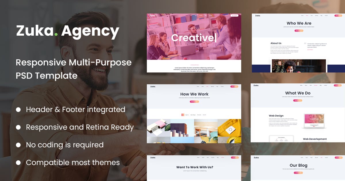 Zuka-Agency | Creative Portfolio & Agency Template Kit