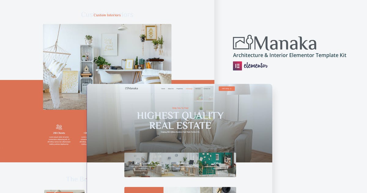 Manaka – Architecture & Interior Elementor Template Kit