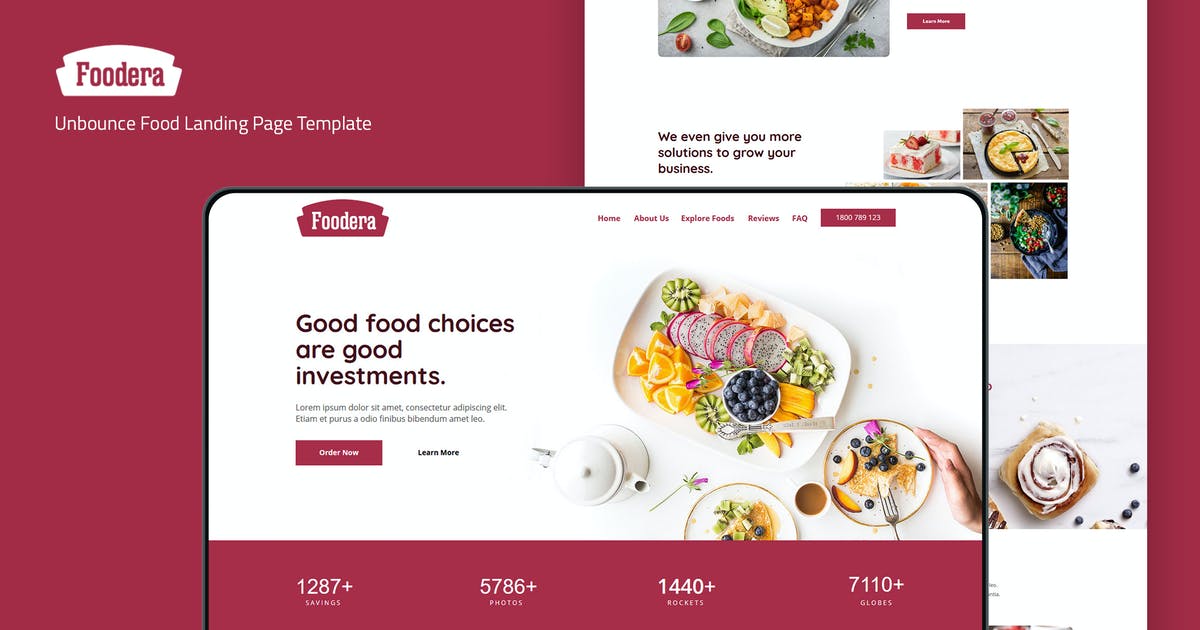 Foodera — Unbounce Food Landing Page Template