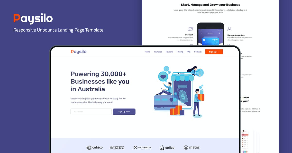 Paysilo — Unbounce Landing Page Template