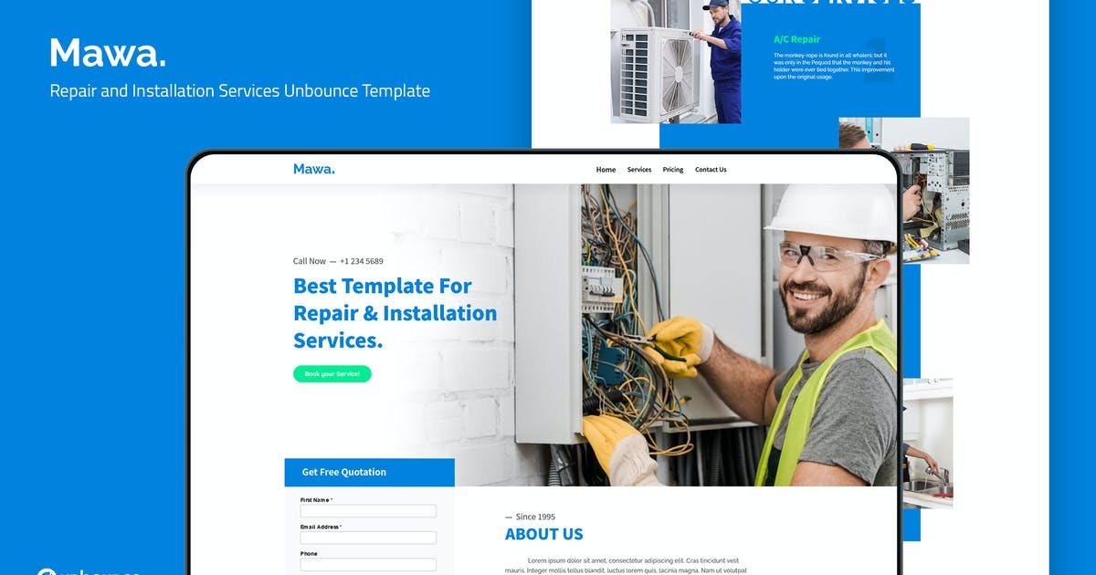 Mawa — Repair and Installation Unbounce Template