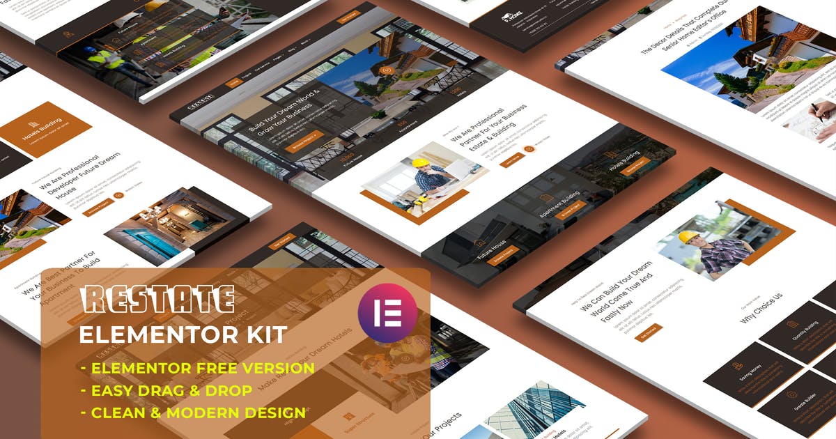 Restate – Construction Builder Elementor Template Kit