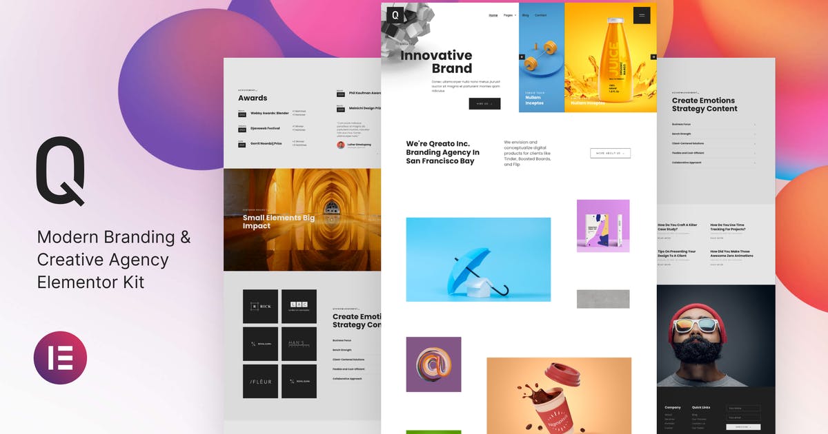Qreato – Modern Branding & Creative Agency Elementor Kit