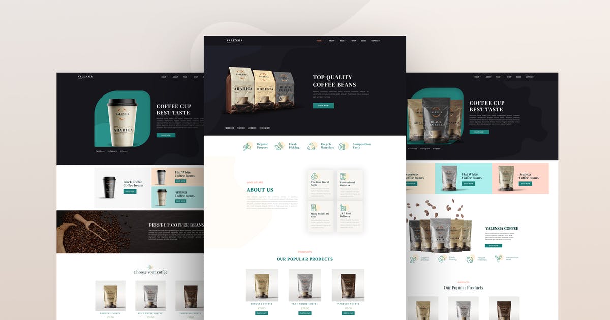 Valensia | Coffee Shop Elementor Template Kit