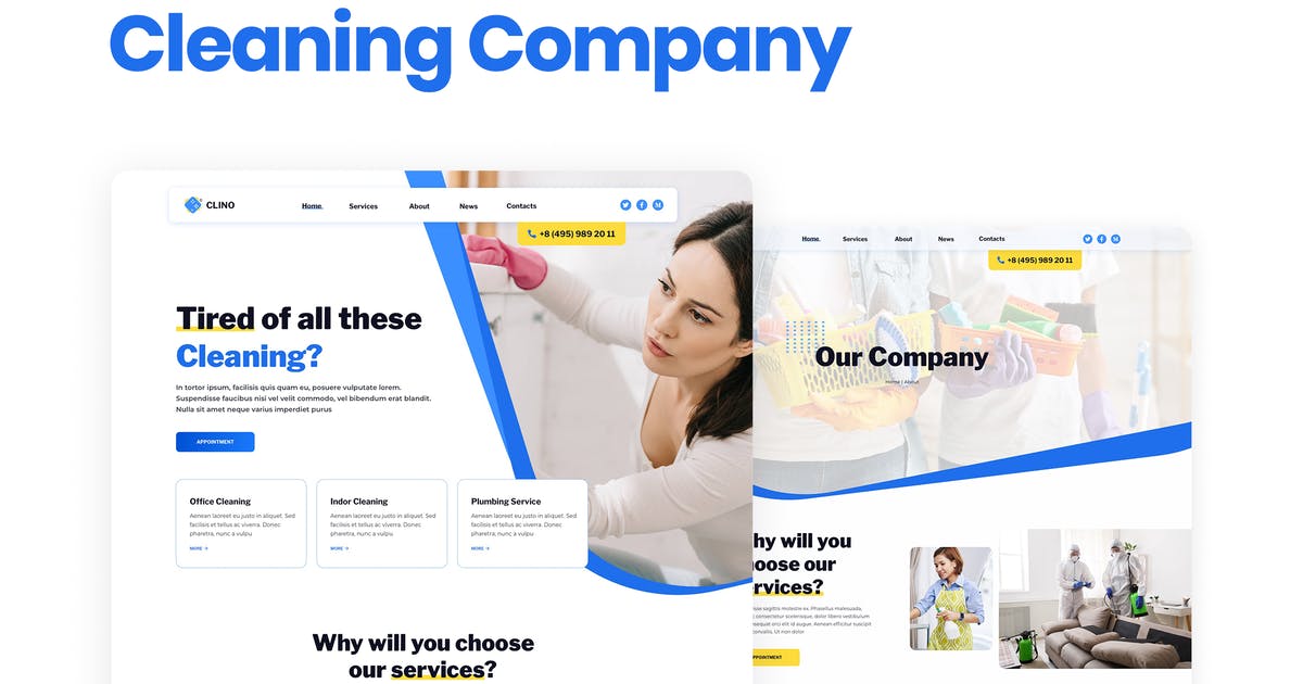 Clino – Cleaning Business Elementor Template Kit