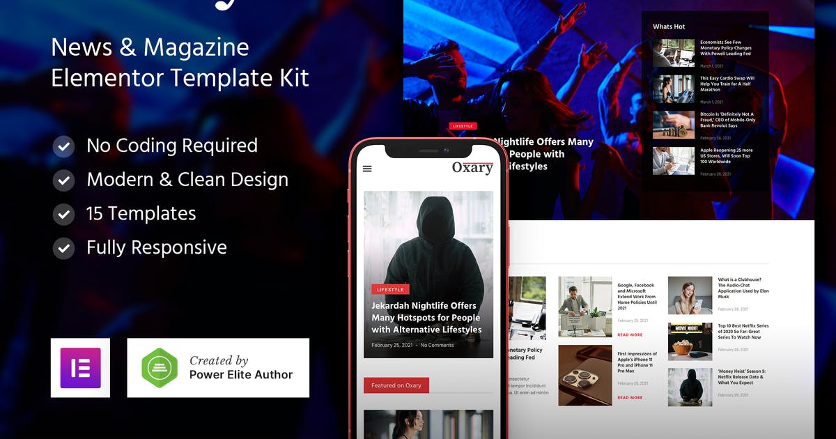 Oxary – News & Magazine Elementor Template Kit
