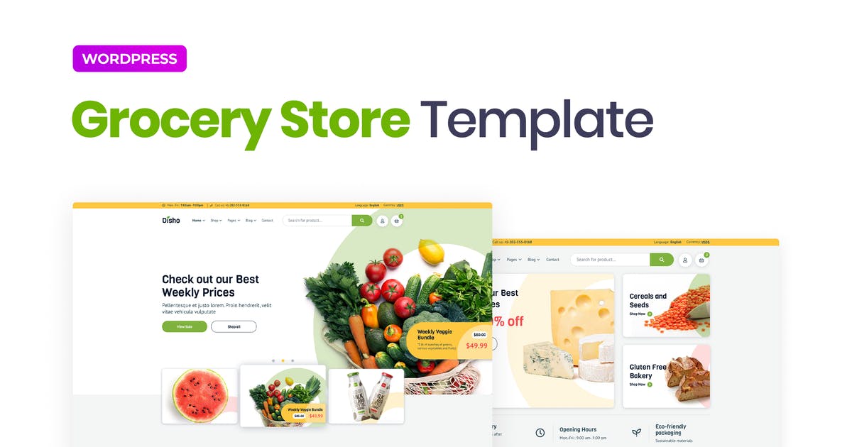 Disho – Grocery Store Elementor Template Kit