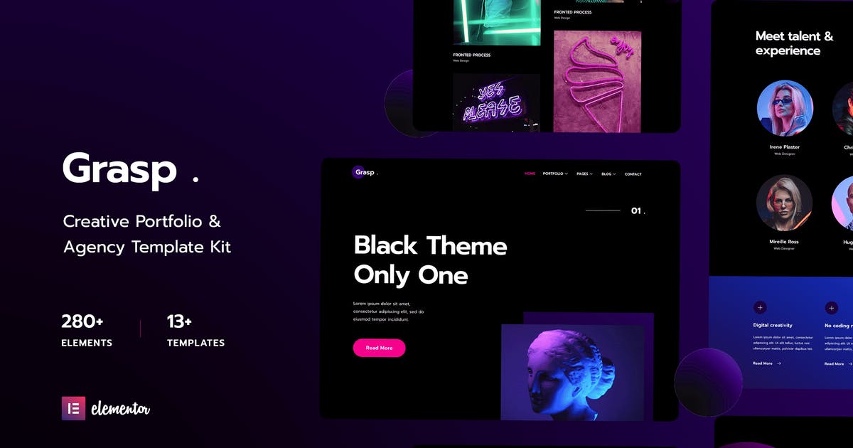 Grasp – Creative Portfolio & Agency Elementor Template Kit