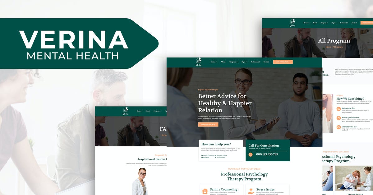 Verina – Mental Health Elementor Template Kit
