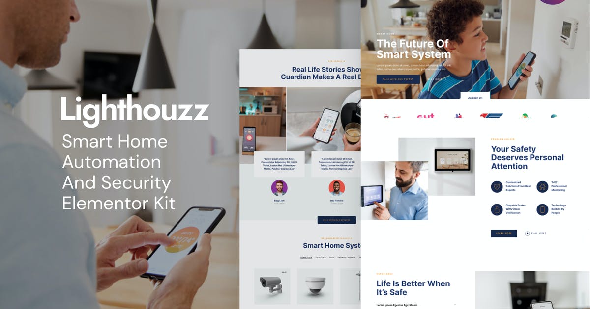 Lighthouzz – Smart Home & Security Elementor Template Kit