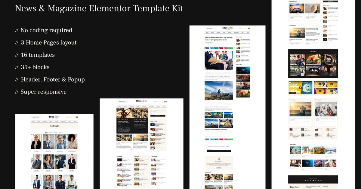 NewsAtlas – News & Magazine Elementor Template Kit
