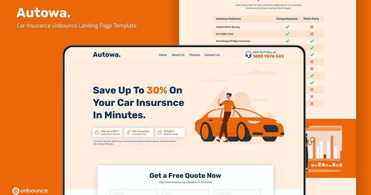 Autowa — Car Insurance Unbounce Landing Page