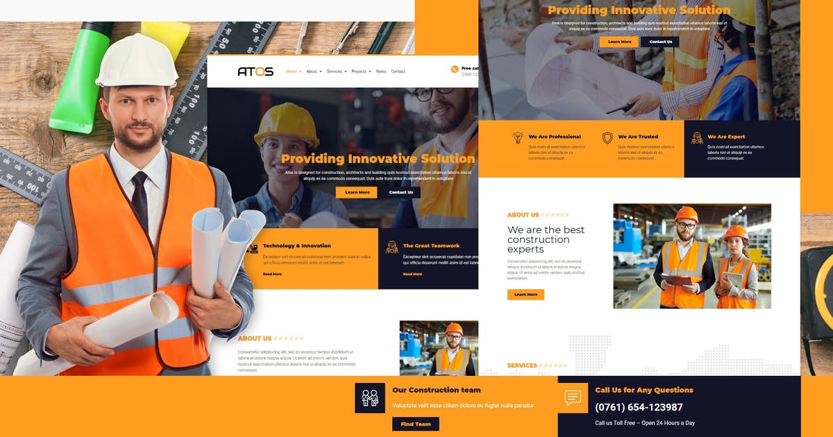 Atos – Construction Elementor Template Kit