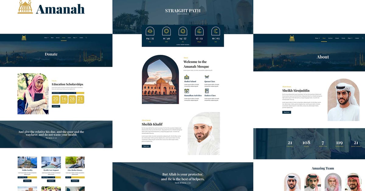 Amanah – Mosque & Islamic Center Elementor Template Kit